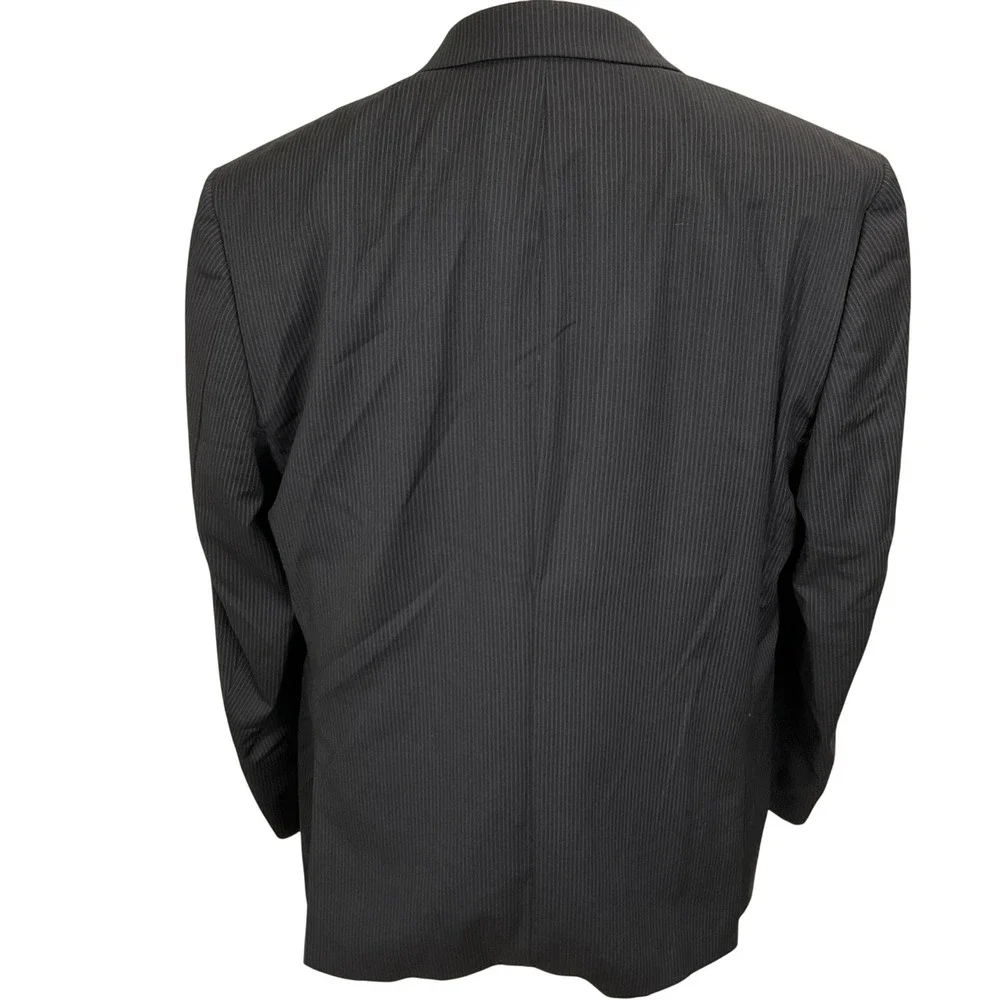 Lauren Ralph‎ Lauren Blazer Mens 44R Charcoal Pinstripe Double Breasted Jacket